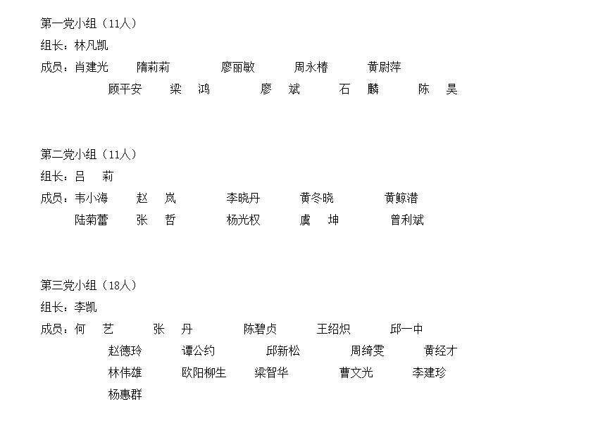 南宁市群众艺术馆党支部党小组分组名单