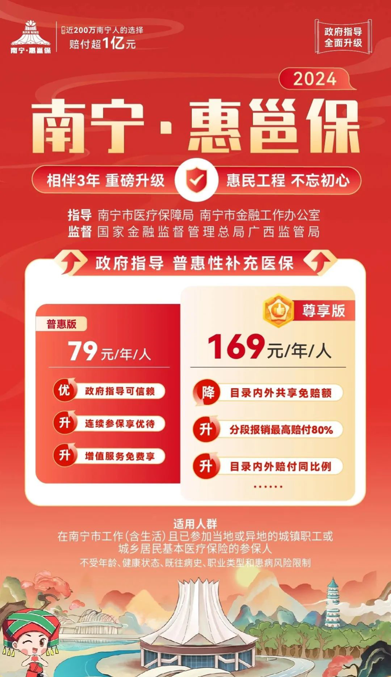 首次开通医保个账支付！2024年度南宁“惠邕保”上线首日吸引超10万人投保