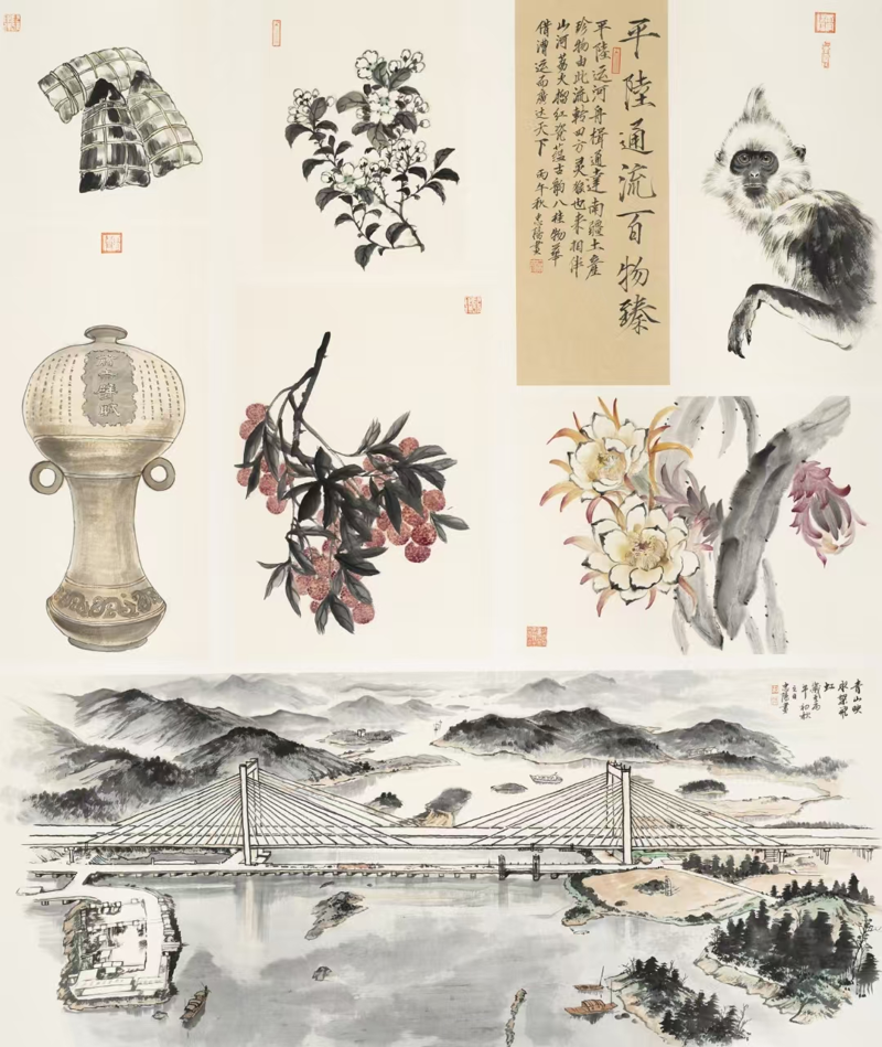 【群文画事·微展厅第113期】一河通江海·向海图强梦——南宁美术创作者笔下的平陆运河（二）圆梦通航